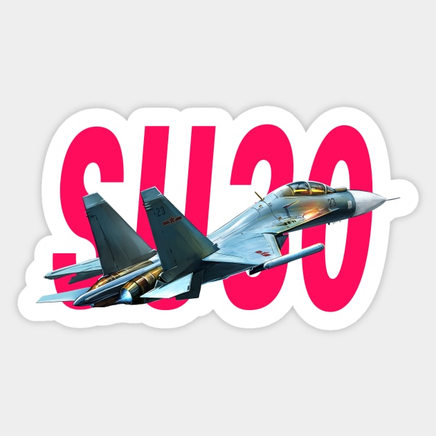 Sukhoi Su-30 fighter Sticker by mangbo